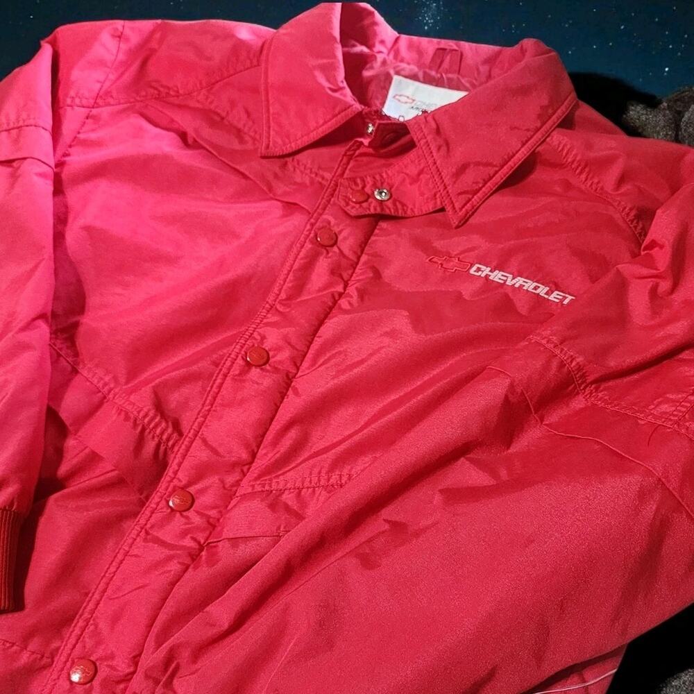 Vintage Chevrolet Motor Sports Bomber full zip Jacket Size Large L
